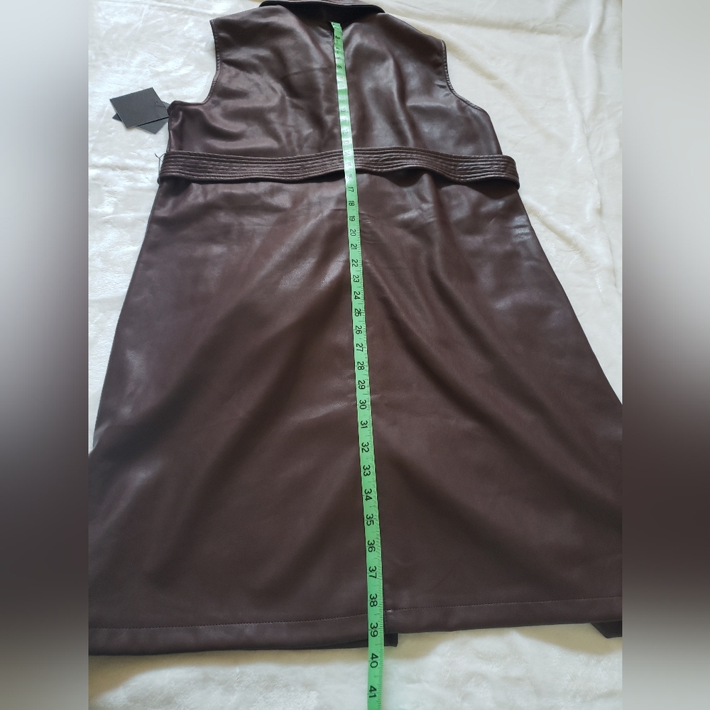 MARC NEW YORK FAUX LEATHER Trench Coat (color is Decadent Chocolate) - Picture 11 of 14